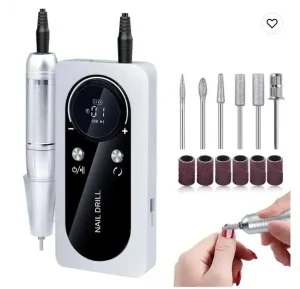 Professional Portable Electric Rechargeable Nail Drill Machine High Speed 45000Rpm Stainless Steel Material for Nail Polishing