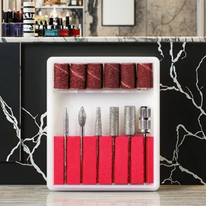 Professional Portable Manicure Tools 6PCS Electric Nail Drill Bit Set Sanding Bands Replacement Premium Metal File Clean Cuticle