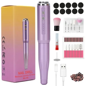 Professional Portable Nail Drill for Nail Techs 14000RPM Electric E-file Pen Shape Aluminium Alloy Beauty Care Tools for Salons