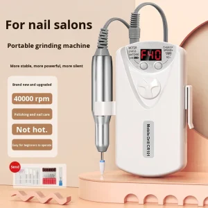 Professional Portable Pedicure Manicure Kit Brushless Motor Cordless Nail Drill with USB Nail Polishing Machine