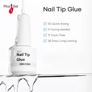 Professional Press on Nail Gel Glue OEM Custom Private Label Adhesive Nail Gel Polish No Light Glue Tips Nails Gel