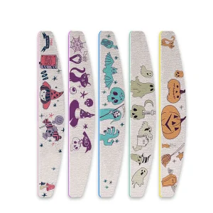 Professional Print Pattern Nail File Custom 100 180 Mini Nail Buffer for Home Salon Christmas Theme