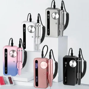 Professional Rechargeable Ceramic Nail Drill Machine Portable Handheld Nail Polish Tools for Salon Use Made of Durable Plastic