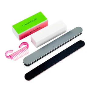 Professional Salon 5 Pcs Manicure and Pedicure Set Gel Polish Nail File Brush Buffer Kit Disposable for Nail Art