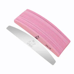 Professional Salon Using Refill Buffer Stainless Steel Metal Handle Custom Replaceable Buffer Sponge Nail File With Metal Core