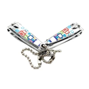 Professional Silver Nail Cutter Nail Tools Sharp and Durable Stainless Steel Nail Clipper with Colorful Epoxy and Bead Chain