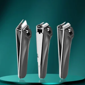 Professional Stainless Steel Curved Nail Clippers Set Wide Jaw Opening Sharp Fingernail Toenail Clippers Durable Portable