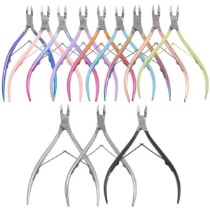 Professional Manicure Tools Stainless Steel Rainbow Cuticle Nail Clipper Nipper Pink Color Nail Cutter