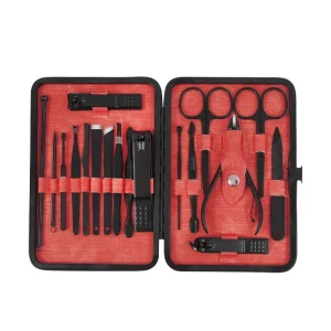 Professional Stainless Steel Nail Tools 18 Pcs Manicure Set Pedicure Kit DIY OEM Salon Portable Nails Set PU Bag Packaging