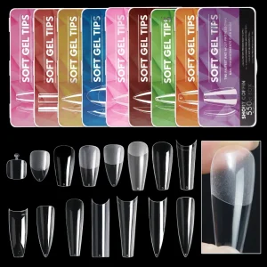 Professional Traceless False Nails Pre etched No Filing Nail Tips with Porcelain White Box for New Year Press on Nails