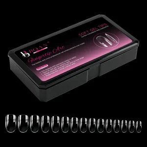 Professional Ultra thin French Tip 600pcs 15size Clear Nails False Almond Short Soft Gel Full Cover Nail Tips For Nail Art