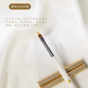 Professional White Handle Nail Art Brush Set Gold Logo Gold Ombre Nail Art Brushes Design Liner Brush For Nail Art