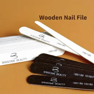 Professional Wood Nail File Super Thin Washable Double Side 100 180 180 240 180 180 Grits Sanding Nail Buffer Custom Logo