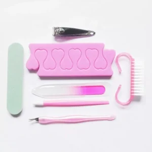 Promotional Disposable Manicure Nail Care Tool Gift Kit Custom Glass Nail Polish File Emery Board Brush Toe Separator Nail