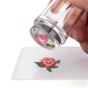 Pure Clear Jelly Silicone Nail Stamper and Scraper Set 2.8cm Transparent Stamper Head Nail Art Template Tool
