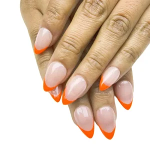 Pure Hand made Press on Nails pink Small French Almond Type High Quality Reusable Long Tips Stiletto ABS Finger