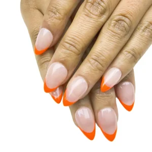 Pure Hand made Press on Nails pink Small French Almond Type High Quality Reusable Long Tips Stiletto ABS Finger