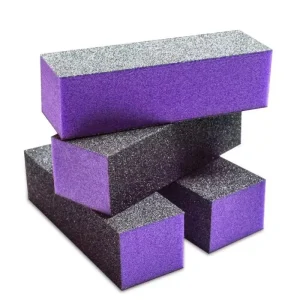 Purple Black Two Tone Nail Buffer Block Cube Shape Buffing Sanding Block for Professional Nail Art Manicure Tools 1PC