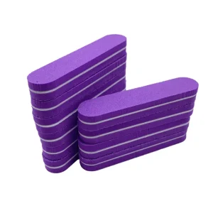 Purple Color Double Sided Straight Pattern Sponge EVA Washable Nail Buffer 100 180 Grit
