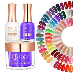 Purple Colors Glitter Nail 3 in 1 Acrylic Dipping Powder 2oz jar
