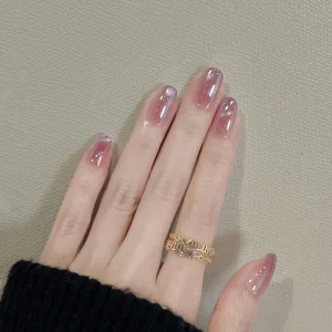 Purple Electroplated Cat eye Press on Nails Custom 10 Pcs Nail Tips with Full Size for Beauty Nail Salon Suppliers