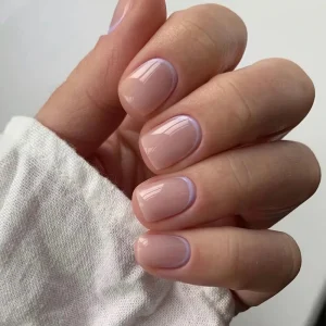 Purple French Removable Acrylic High Quality False Artificial Tips Art Press on Nails