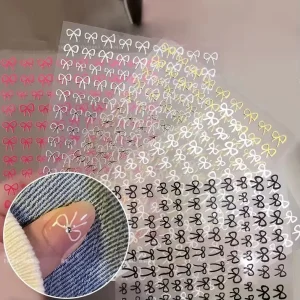 Qianya 3D Plastic Nail Art Stickers Cute Bow Easy Apply DIY MSDS Certified 20pcs MOQ Plastic Box