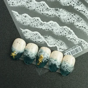 Qianya 5D Soft Reliefs Nail Decals New Year Pattern 3D Adhesive Plastic Nail Art Stickers DIY Easy Apply