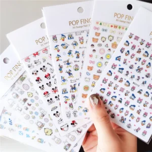 Qianya Cartoon Mini Mouse Snow White Nail Art Sticker Cute Duck Frozen Nail Sticker Decal Allah Magic Laser Nail Decoration