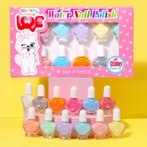 Quick Drying Children’s Nail Polish 12 Color Easy Peeling Tasteless Non Toxic Water Based Nail Polish Set Nail Products