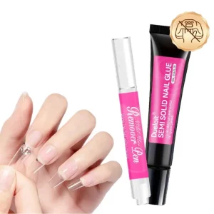 Quick Removal Nail Glue Kit Gentle ACETONE Free Liquid Fast Drying UV Light Free for Nail Art Semi Solid Gel