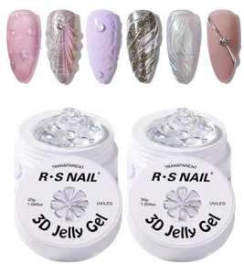 R S Nail UV 3D Jelly Gel Polish OEM ODM Non Collapsing 5D Shape Carving Gel for Nail Art