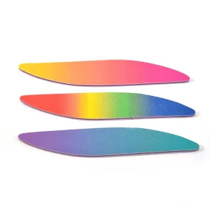 Rainbow Color Double Sided Leaf Shaper French Manicure Pedicure EVA Nail Sanding Art Edge Polish File Emery Boards