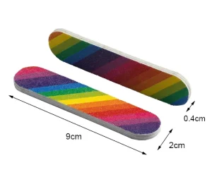 Rainbow Professional 180 180 Grit Nail File Buffers Double Sided Emery Boards for Nail 100pcs opp Bag Nail Manicure Tools