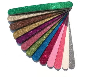 Random Color Glitter Nail File EVA Emery Board Personal Nail Buffer Manicure Tool