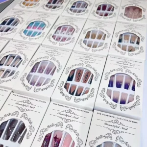 Random Style 24Pcs Mechanical Nail Artificial Fingernails False Nails Press on Nails