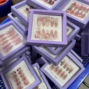Random Style Artificial Fingernails Decoration 10pcs Set Easy Apply Luxury Handmade Press on Nails With Package Box