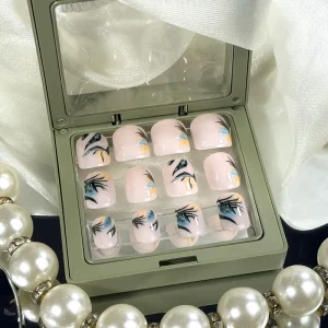 Ready Ship High Quality Ins New Fashion Fast Delivery Factory Price Custom Logo Printed Nail Tips 24pcs Per Box Short Surround