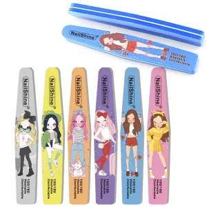 Ready Stock Nail Buffer With Beauty Patterns Soft Sponge Nail File Pink Purple Blue Grey Yellow Orange Color Eva Nail Files