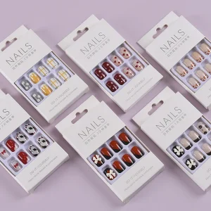 Custom Packing Box Well Designed ABS False Artificial Strong Short Square Press on Nails