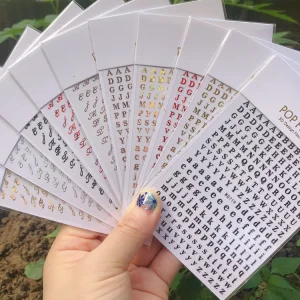 Ready to Ship Handwriting Letter Nails Sticker Symbols Letter Lettering Nail Sticker WG679 720