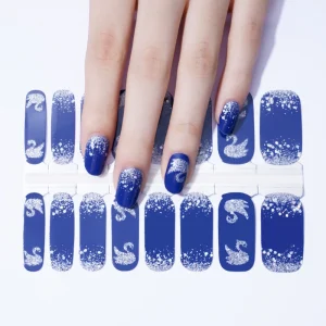 Real Waterproof Heart Shape Nail Polish Strips & Wraps for Nail Salon Accessories