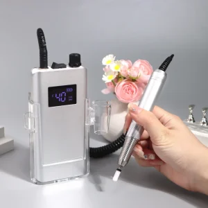 Rechargeable 40000RPM Nail Drill Cordless Aluminium Alloy Professional Portable Nail Polisher with Low Vibration Low Noise