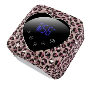 Rechargeable UV Nail Lamp Fast Nails Dryer Curing Lamp for Salon Home Pink Heart Shape Diamond Gel Nail Polish UV Light