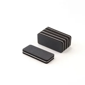 Rectangle Black Mini Nail Buffer Double Sided 100 180 Grit Short Size 8.8*3.7*1.2 CM Flexible Sponge Manicure Pedicure File