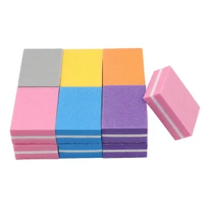 Rectangle Double Sided Emery Sponge Eco-Friendly Nail Buffer Block Colorful Mini Disposable for Nails