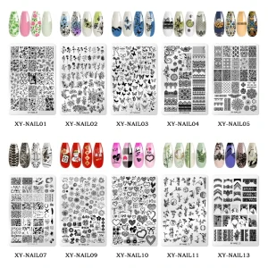 Rectangle Stainless Steel Nail Stamping Plate Flower Lace Butterfly Nail Art Tool