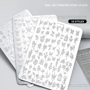 Rectangle Stainless Steel Nail Stamping Plate Flower Lace Butterfly Nail Art Tool