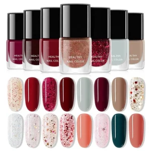 Red Pomegranate Nail Polish Multi color Oil Base Fashion Nail Art Polish Long Lasting Dry Fast Bake Free Polish