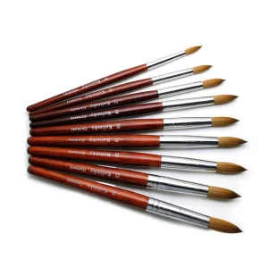 Red Wood Handle Kolinsky Hair Acrylic Nail Brush